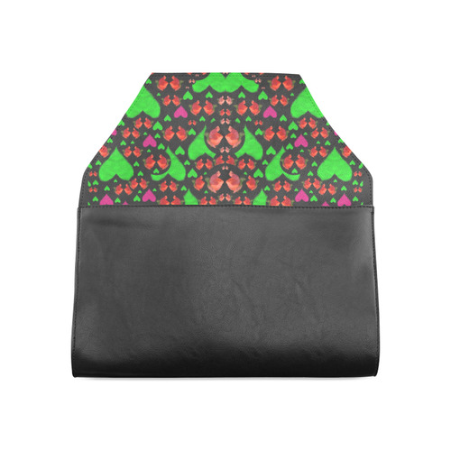 love hearts and roses Clutch Bag (Model 1630)