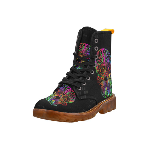 psychedelic skull by JamColors Martin Boots For Men Model 1203H