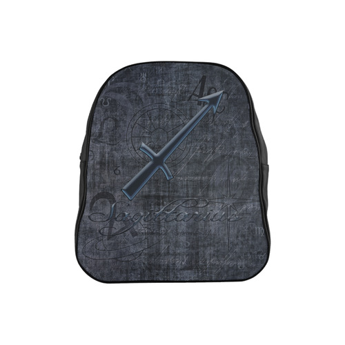 Zodiac Sign Sagittarius in Grunge Style School Backpack (Model 1601)(Small)