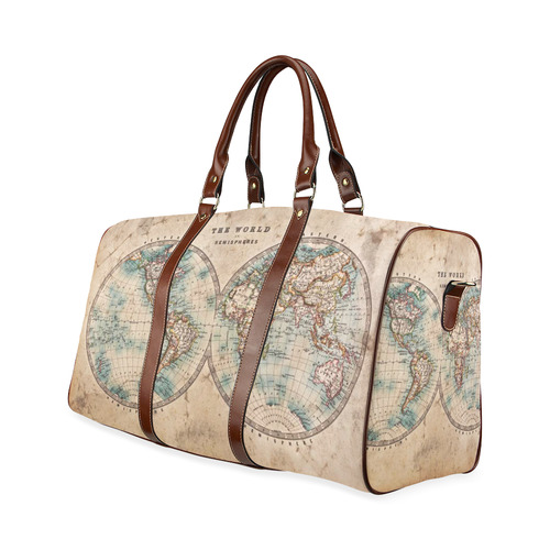 Old World Map Waterproof Travel Bag/Large (Model 1639)