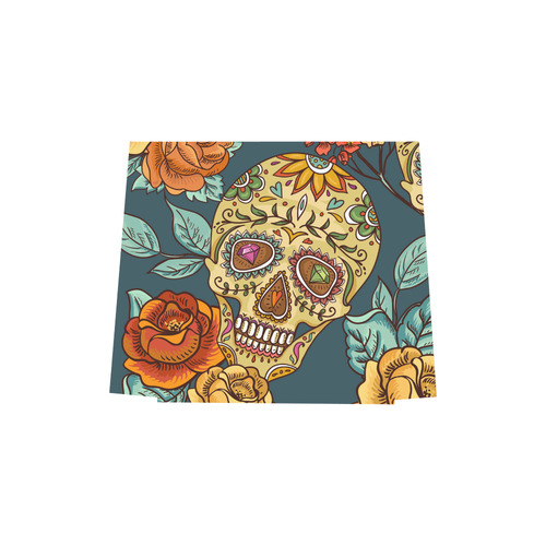 Skull Roses Cool Floral Dia Muertos Euramerican Tote Bag/Small (Model 1655)