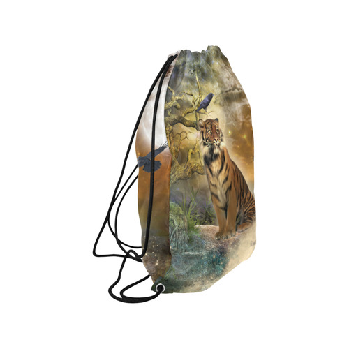 Awesome itger in the night Medium Drawstring Bag Model 1604 (Twin Sides) 13.8"(W) * 18.1"(H)
