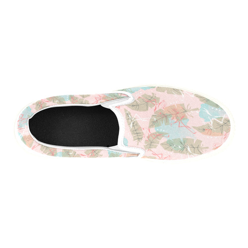 Flamingos tropical pattern Slip-on Canvas Shoes for Kid (Model 019)