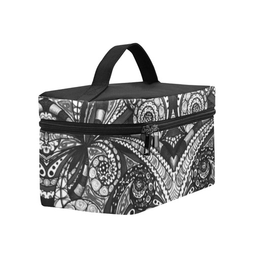 Drawing Floral Zentangle G6B Cosmetic Bag/Large (Model 1658)