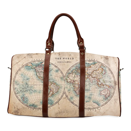 Old World Map Waterproof Travel Bag/Large (Model 1639)