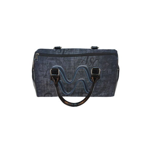 Astrology Zodiac Sign Aquarius in Grunge Style Boston Handbag (Model 1621)