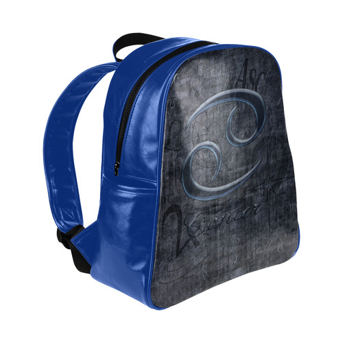 Astrology Zodiac Sign Cancer in Grunge Style Multi-Pockets Backpack (Model 1636)