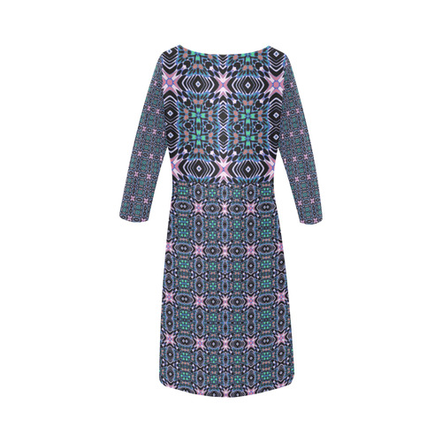 geometric pattern 2B by JamColors Round Collar Dress (D22)