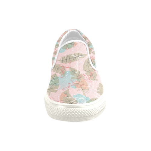 Flamingos tropical pattern Slip-on Canvas Shoes for Kid (Model 019)