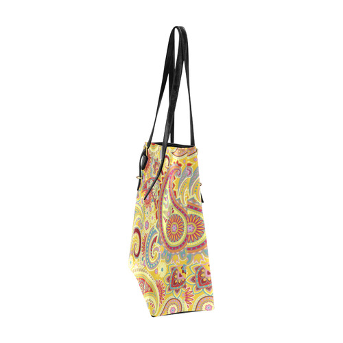 Red Yellow Vintage Paisley Pattern Euramerican Tote Bag/Small (Model 1655)