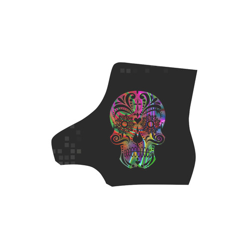 psychedelic skull by JamColors Martin Boots For Men Model 1203H