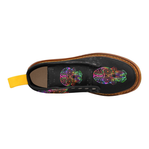 psychedelic skull by JamColors Martin Boots For Men Model 1203H