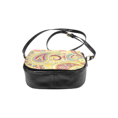 Red Yellow Vintage Paisley Pattern Classic Saddle Bag/Small (Model 1648)