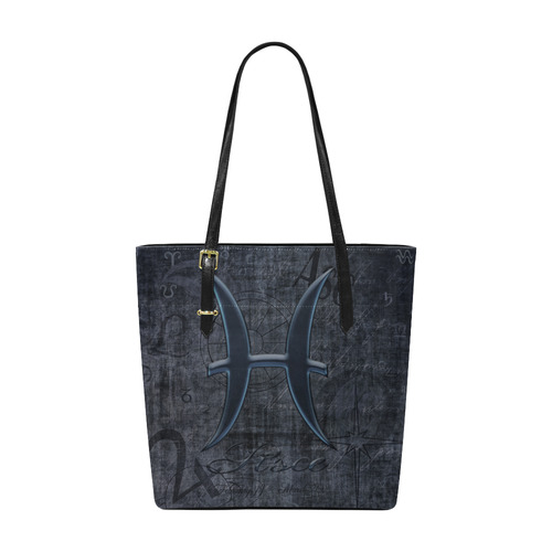 Astrology Zodiac Sign Pisce in Grunge Style Euramerican Tote Bag/Small (Model 1655)