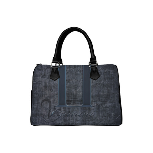 Astrology Zodiac Sign Gemini in Grunge Style Boston Handbag (Model 1621)