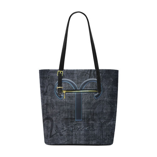 Astrology Zodiac Sign Aries in Grunge Style Euramerican Tote Bag/Small (Model 1655)
