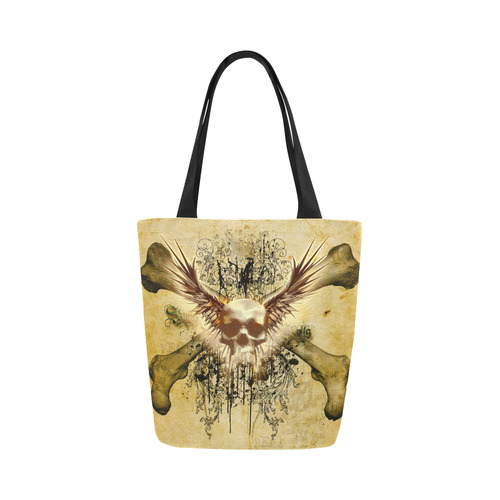 Amazing skull, wings and grunge Canvas Tote Bag (Model 1657)