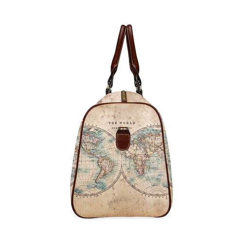 Old World Map Waterproof Travel Bag/Large (Model 1639)