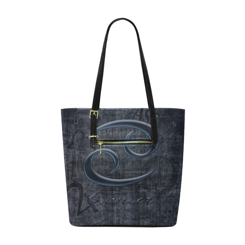 Astrology Zodiac Sign Cancer in Grunge Style Euramerican Tote Bag/Small (Model 1655)