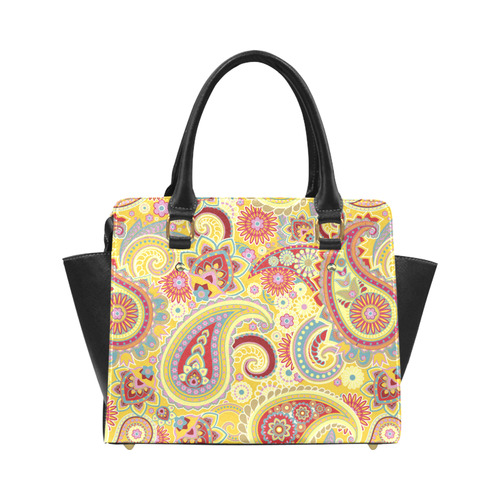 Red Yellow Vintage Paisley Pattern Classic Shoulder Handbag (Model 1653)