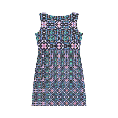 geometric pattern 2B by JamColors Round Collar Dress (D22)