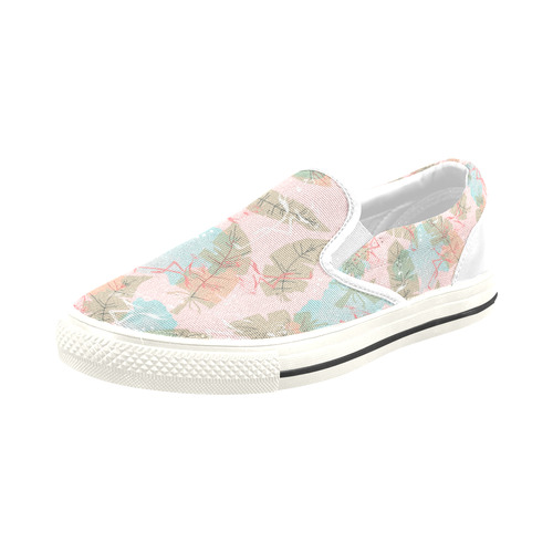 Flamingos tropical pattern Slip-on Canvas Shoes for Kid (Model 019)
