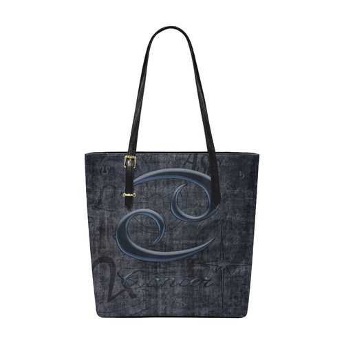 Astrology Zodiac Sign Cancer in Grunge Style Euramerican Tote Bag/Small (Model 1655)