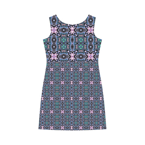 geometric pattern 2B by JamColors Round Collar Dress (D22)