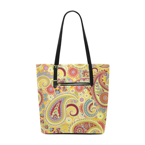 Red Yellow Vintage Paisley Pattern Euramerican Tote Bag/Small (Model 1655)