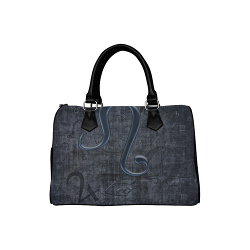 Astrology Zodiac Sign Leo in Grunge Style Boston Handbag (Model 1621)