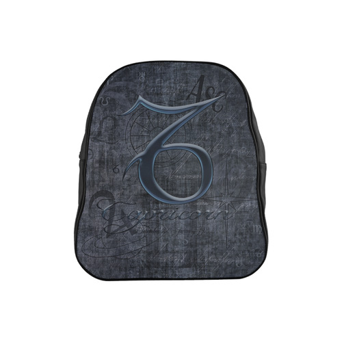 Zodiac Sign Capricorn in Grunge Style School Backpack (Model 1601)(Small)