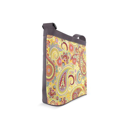 Red Yellow Vintage Paisley Pattern Crossbody Bags (Model 1613)