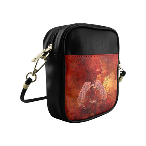 Music, clef and wings Sling Bag (Model 1627)