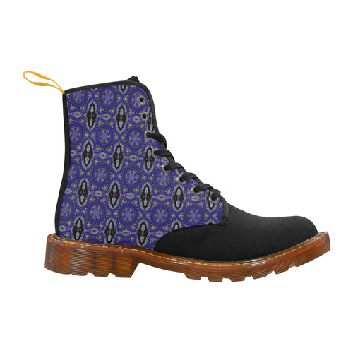 Blue Abstract Black Martin Boots For Men Model 1203H