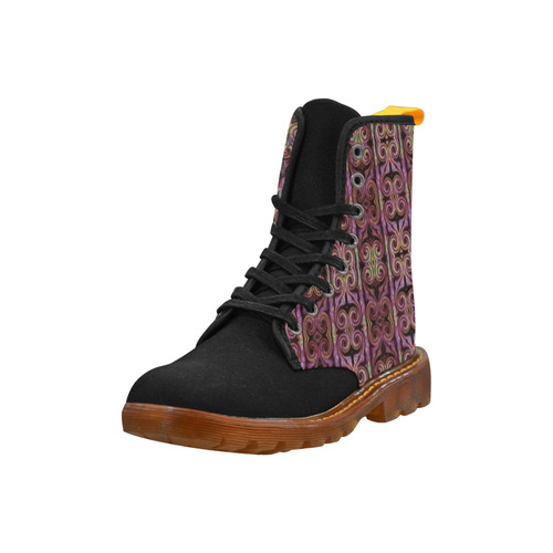 Multicolored Maroon Black Martin Boots For Men Model 1203H