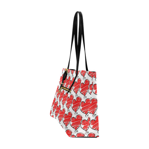 Red Hearts Cute Pattern Euramerican Tote Bag/Large (Model 1656)