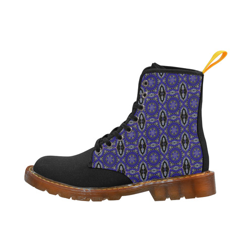 Blue Abstract Black Martin Boots For Men Model 1203H