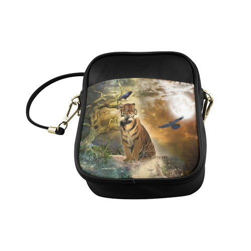 Awesome itger in the night Sling Bag (Model 1627)
