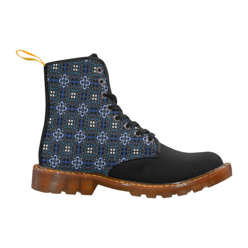 Blue Geometric Black Martin Boots For Men Model 1203H