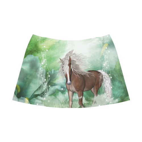 Horse in a fantasy world Mnemosyne Women's Crepe Skirt (Model D16)
