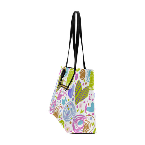 Love Hearts Modern Abstract Pattern Euramerican Tote Bag/Large (Model 1656)