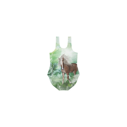 Horse in a fantasy world Vest One Piece Swimsuit (Model S04)
