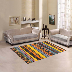 African Tribal Pattern Mix Area Rug 5'3''x4'