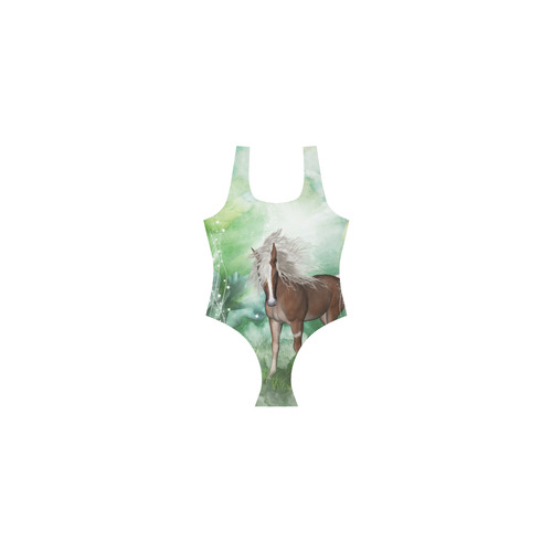 Horse in a fantasy world Vest One Piece Swimsuit (Model S04)