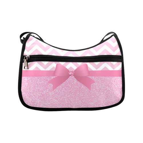 Pink Glitter, Pink Chevron, Pink Bow Crossbody Bags (Model 1616)