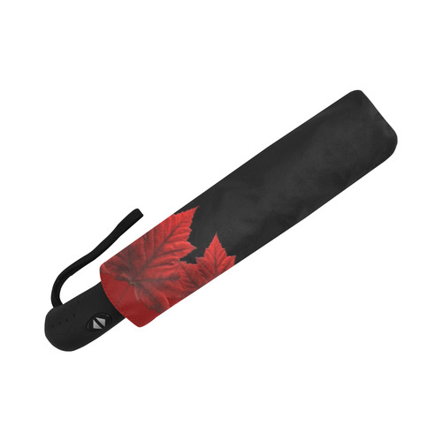 Canada Maple Leaf Umbrella Black & Red Auto-Foldable Umbrella (Model U04)