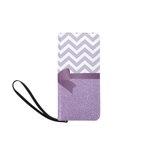 Purple Glitter, Purple Chevron, Purple Bow Women's Clutch Purse (Model 1637)