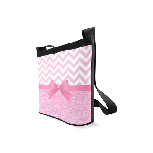 Pink Glitter, Pink Chevron, Pink Bow Crossbody Bags (Model 1613)