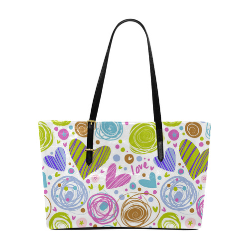 Love Hearts Modern Abstract Pattern Euramerican Tote Bag/Large (Model 1656)