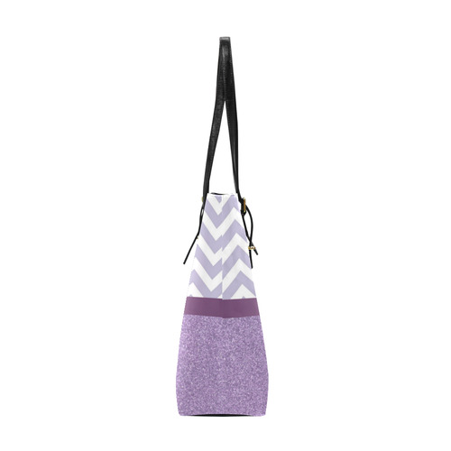 Purple Glitter, Purple Chevron, Purple Bow Euramerican Tote Bag/Small (Model 1655)